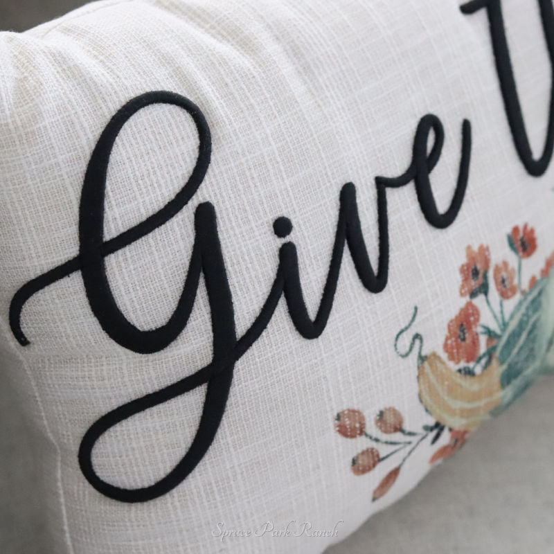 Give Thanks Harvest Tassel Pillow