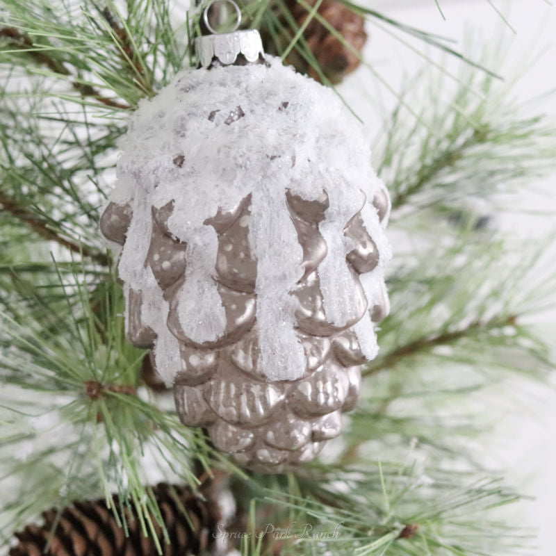 Glass Pinecone Ornament