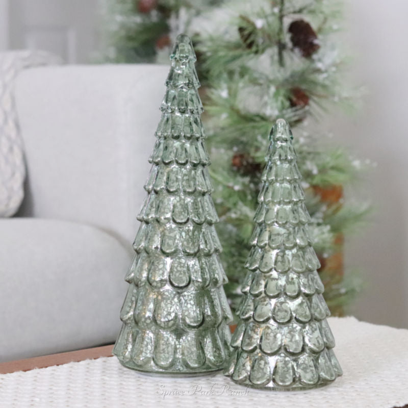 Green Glass LED Tree
