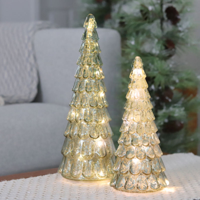 Green Glass LED Tree