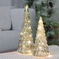Green Glass LED Tree