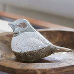 Glass White and Brown Speckle Bird