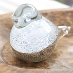 Glass White and Brown Speckle Bird