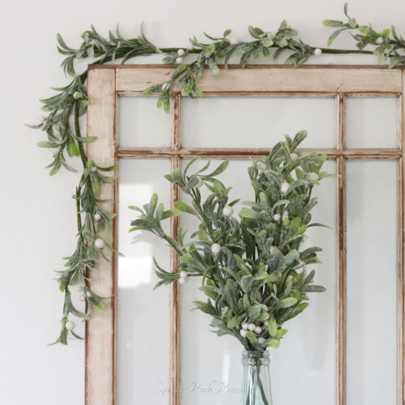 Glittered Mistletoe Greenery Collection