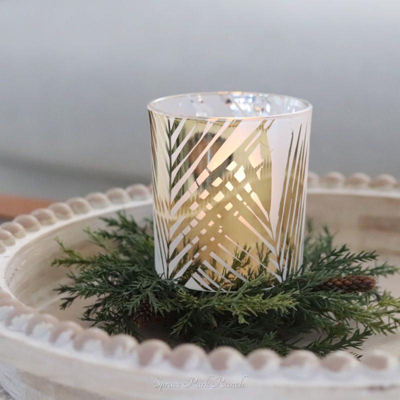 Gold Leaf Tealight Candle Holder
