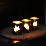 Gold Leaf Votive Holder Set