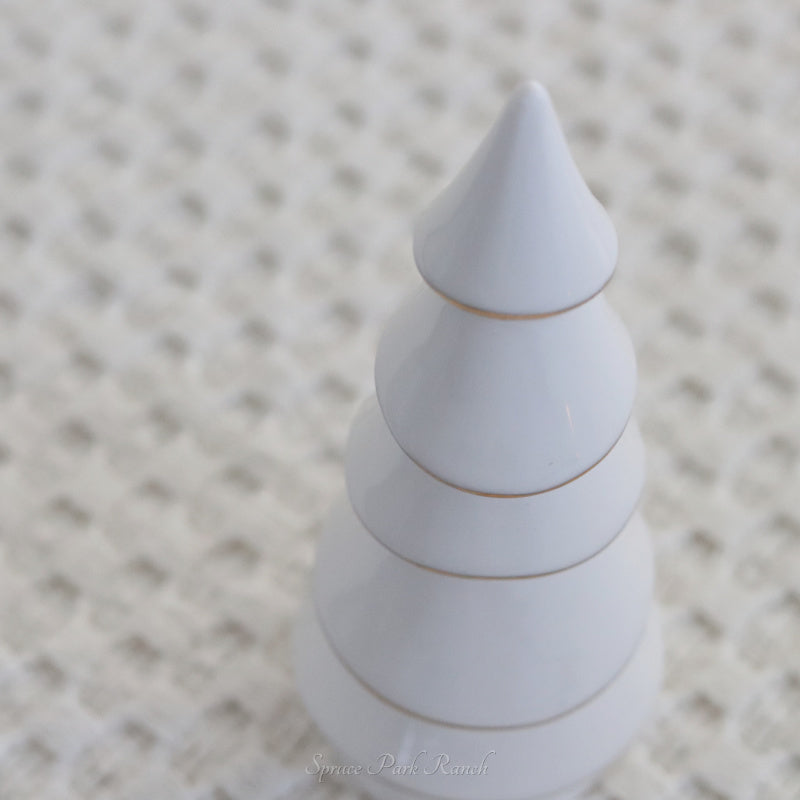 Gold Rim White Ceramic Tree