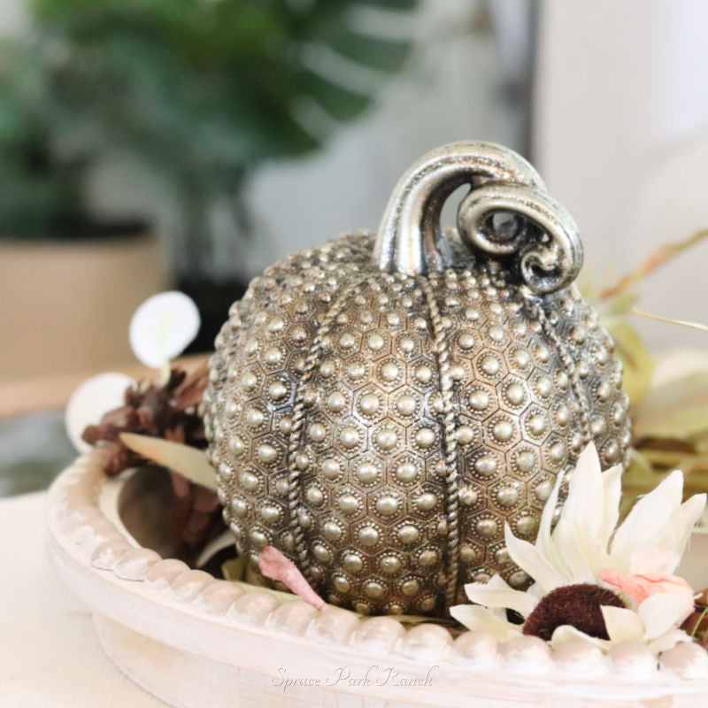 Antique Textured Gold Resin Pumpkin