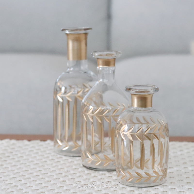 Hand Painted Gold Etched Vase