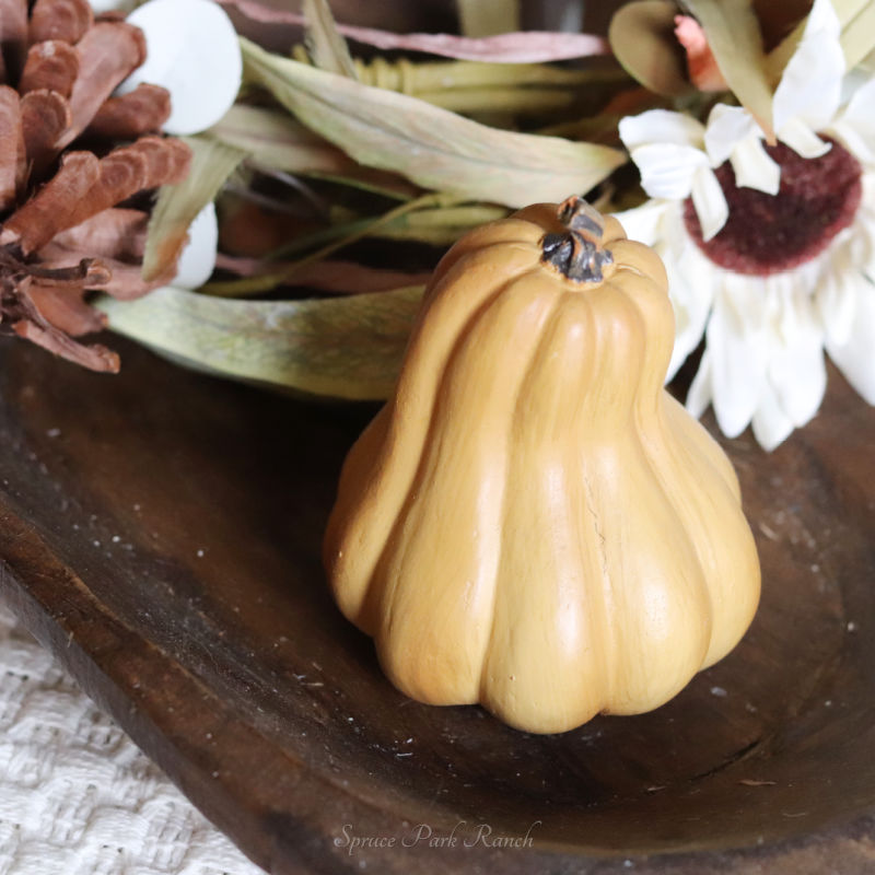Antique Goldenrod Resin Pumpkin