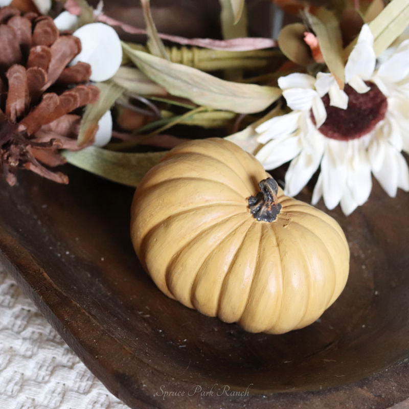Antique Goldenrod Resin Pumpkin