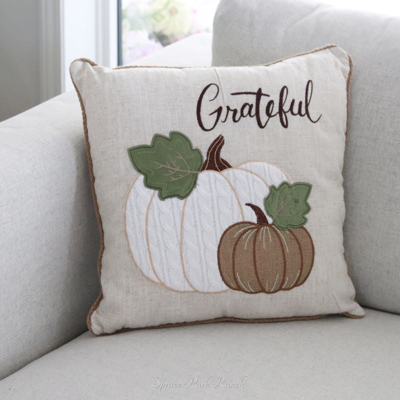 Grateful Pumpkin Pillow
