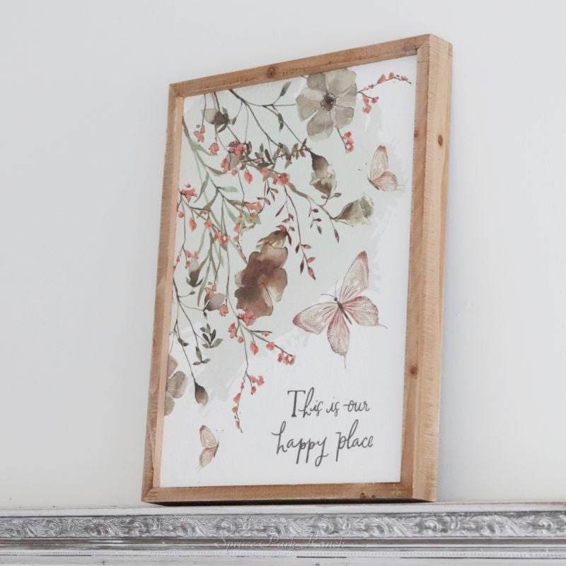 Happy Place Inset Box Sign