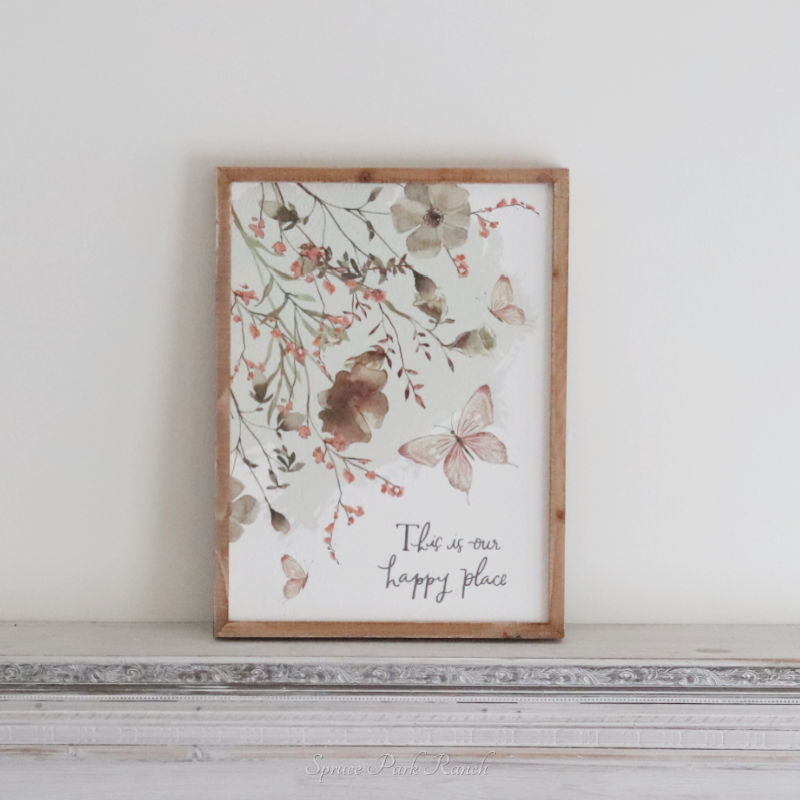 Happy Place Inset Box Sign
