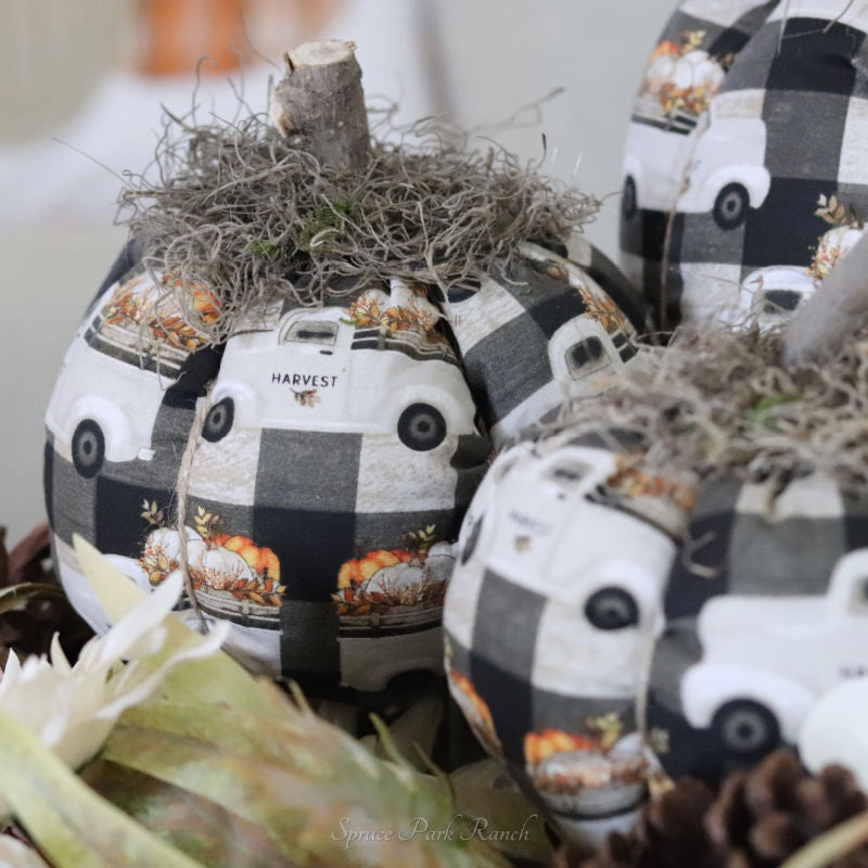 Handmade Fabric Pumpkins Harvest Truck Theme