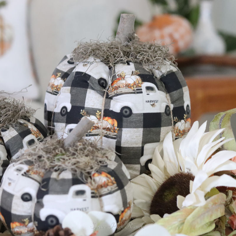 Handmade Fabric Pumpkins Harvest Truck Theme