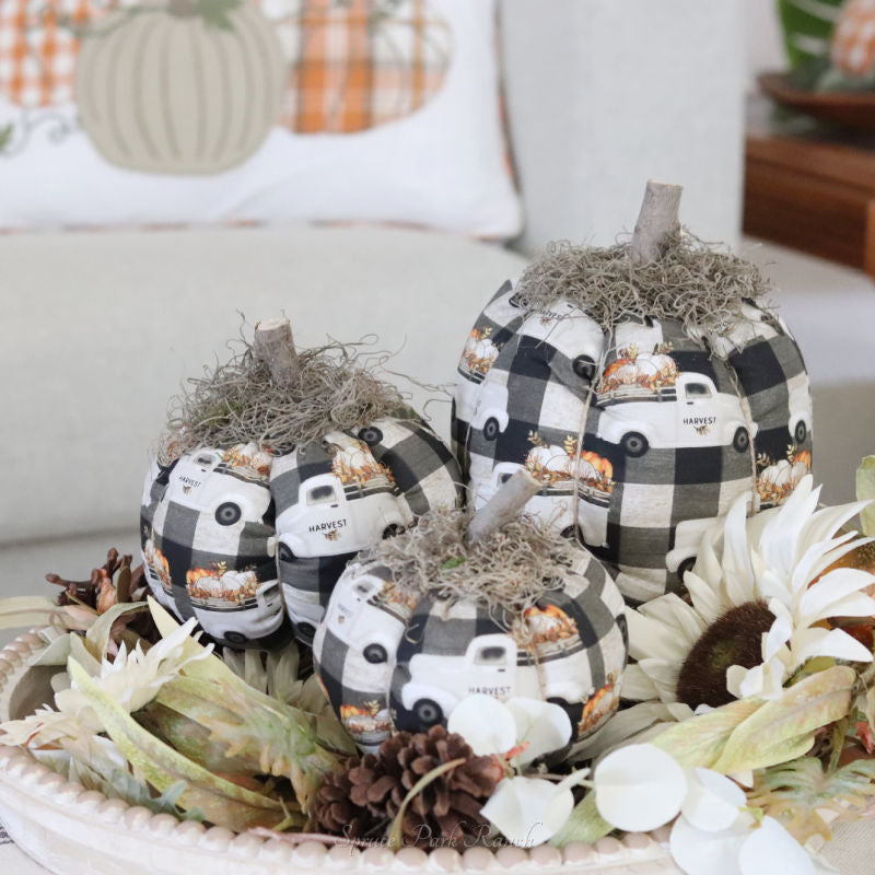Handmade Fabric Pumpkins Harvest Truck Theme