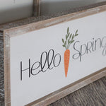 Reversible Wood Hello Spring and Flower Sign