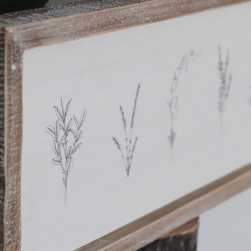 Reversible Wood Hello Spring and Flower Sign