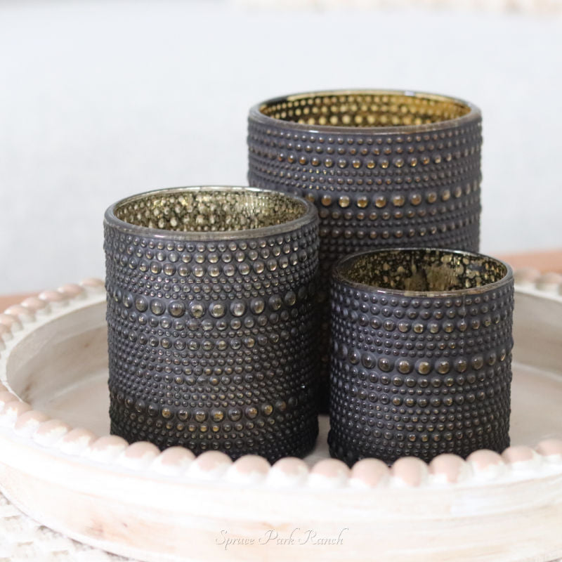 Hobnail Glass Candle Holder