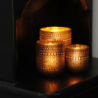Hobnail Glass Candle Holder
