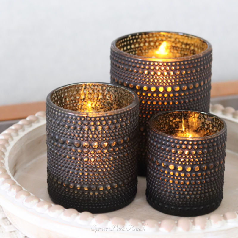 Hobnail Glass Candle Holder