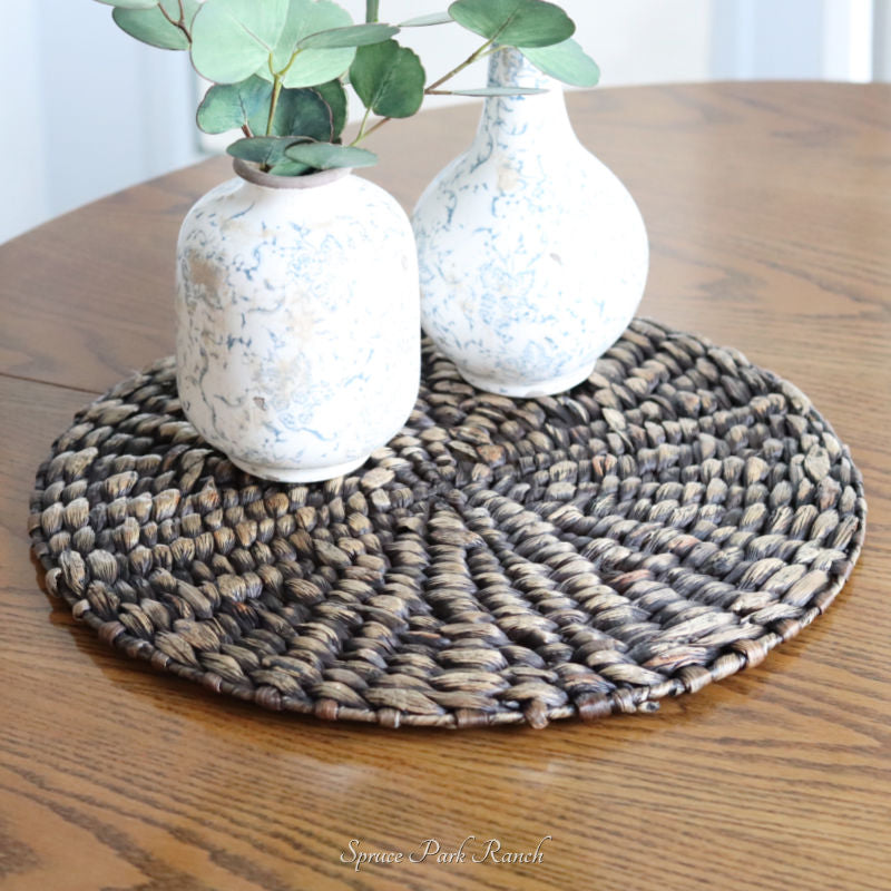 Braided Hyacinth Placemat Brown