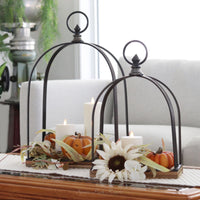 Iron and Wood Open Lantern