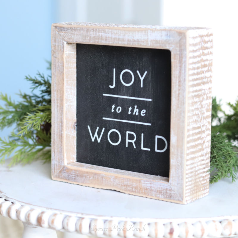 Reversible Wood Joy and Happy Sign