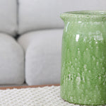 Distressed Green Ceramic Crackle Jug