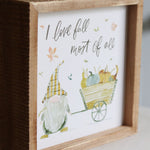 Inset Sign I Love Fall
