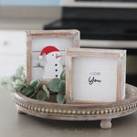 Reversible Wood Snowman and Love You Sign