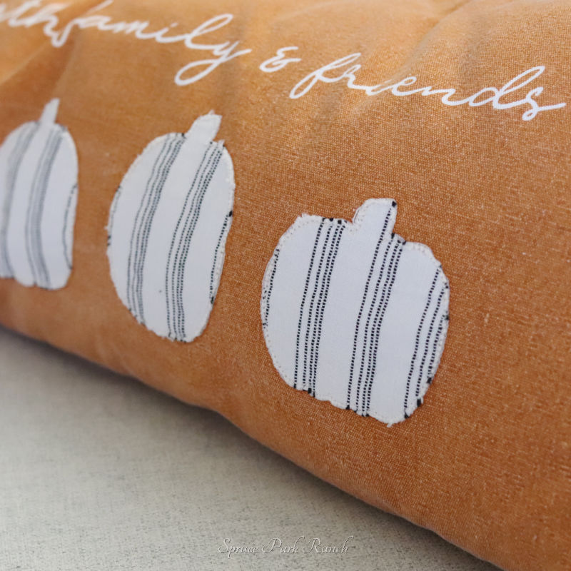 Long Pumpkin Applique Pillow