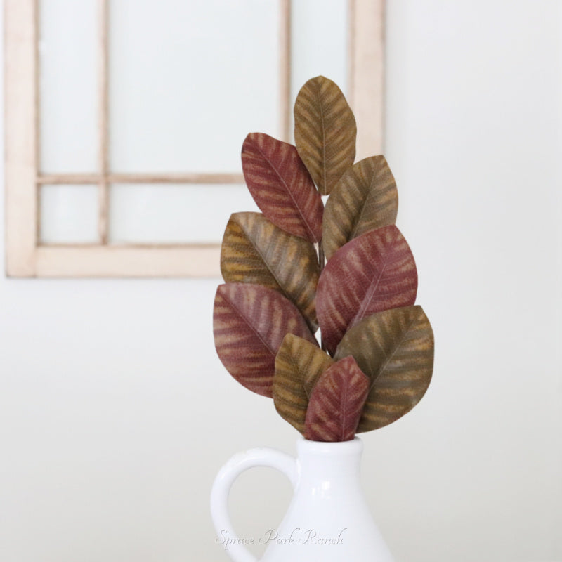 Brown Magnolia Leaf Stem 24"