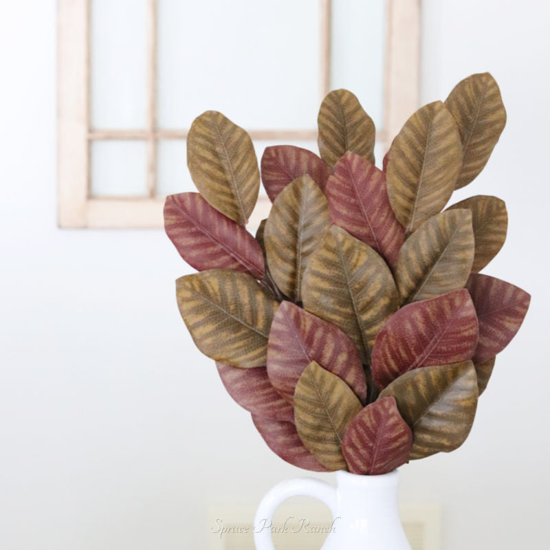 Brown Magnolia Leaf Stem 24"