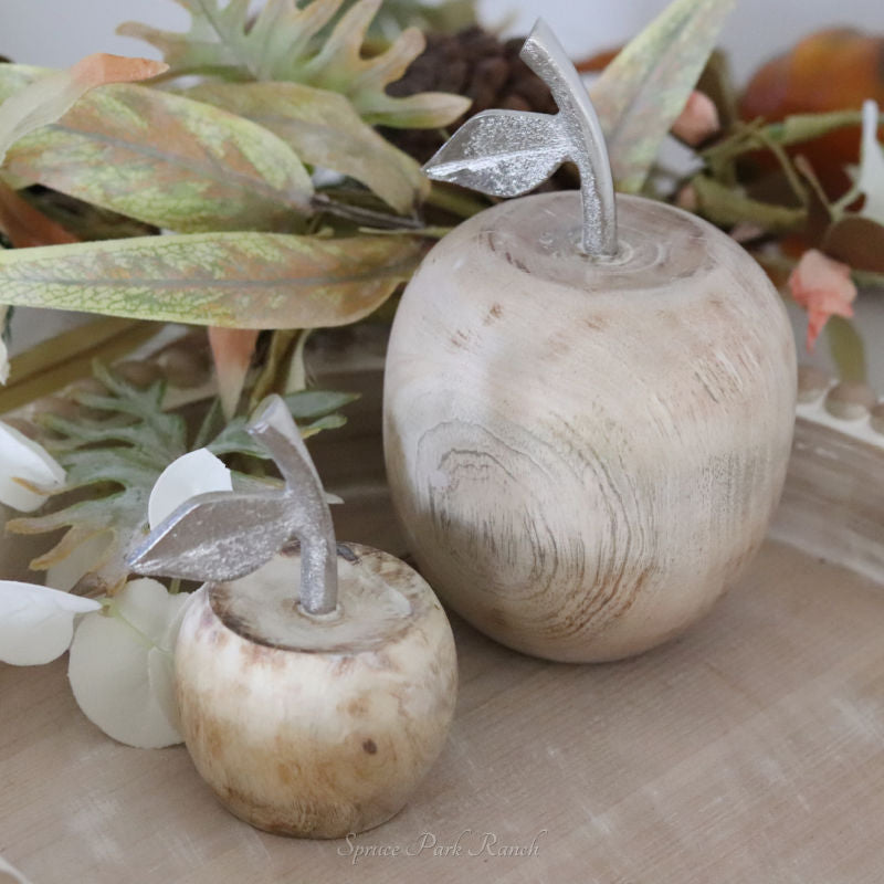 Mango Wood And Metal Apple