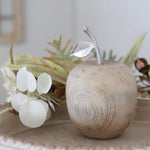 Mango Wood And Metal Apple