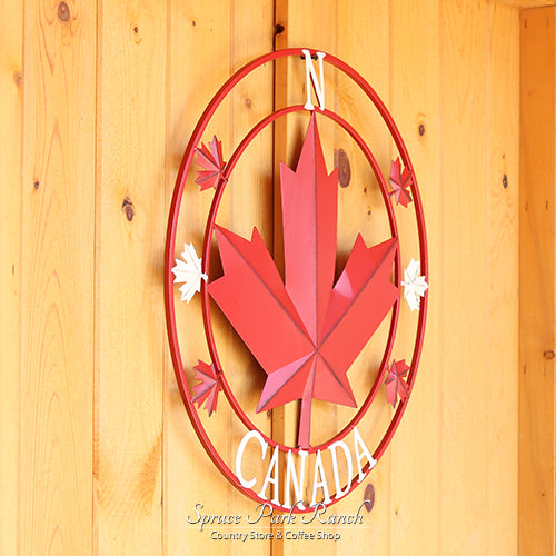 Maple Leaf Metal Compass Canada