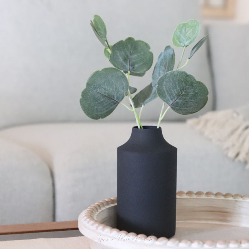 Matte Black Metal Vase