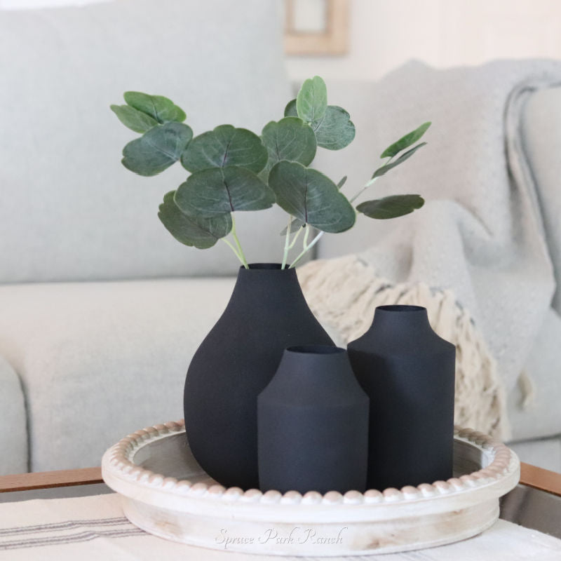 Matte Black Metal Vase