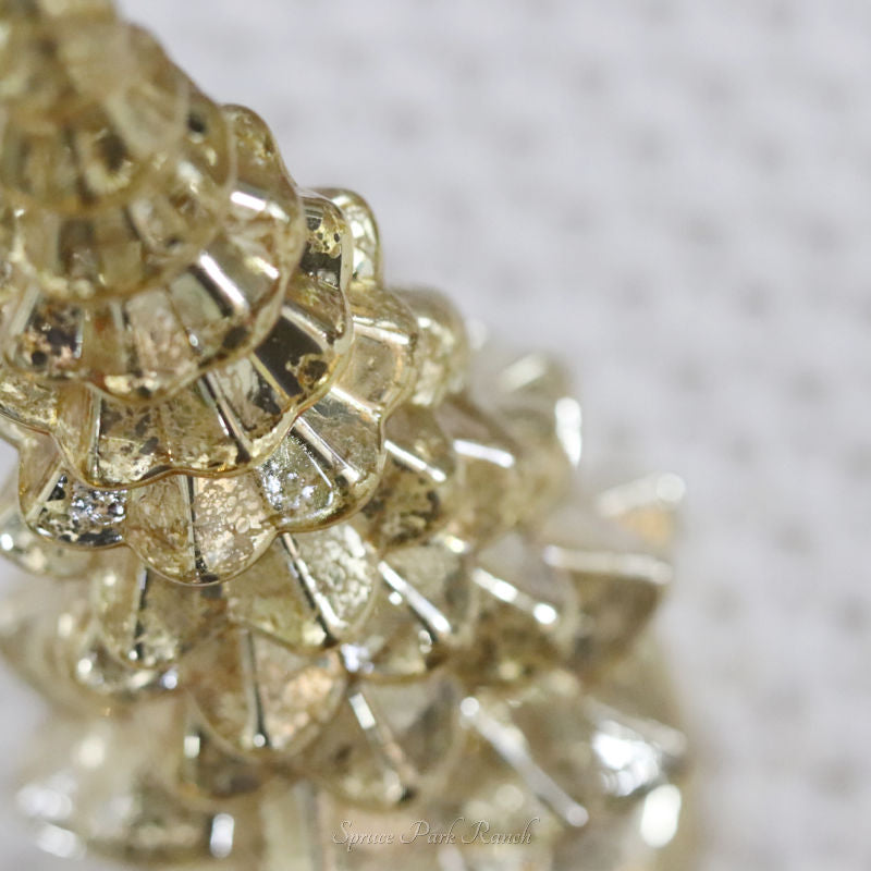 Gold LED Mercury Glass Tree on Pedestal