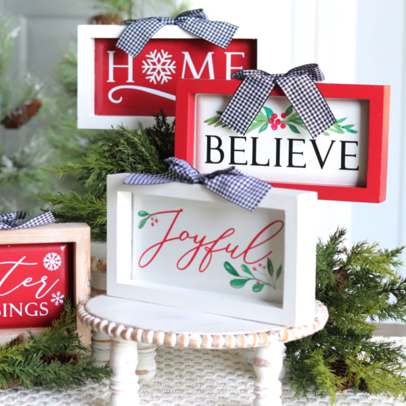 Metal and Wood Christmas Tabletop Sign