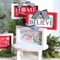 Metal and Wood Christmas Tabletop Sign