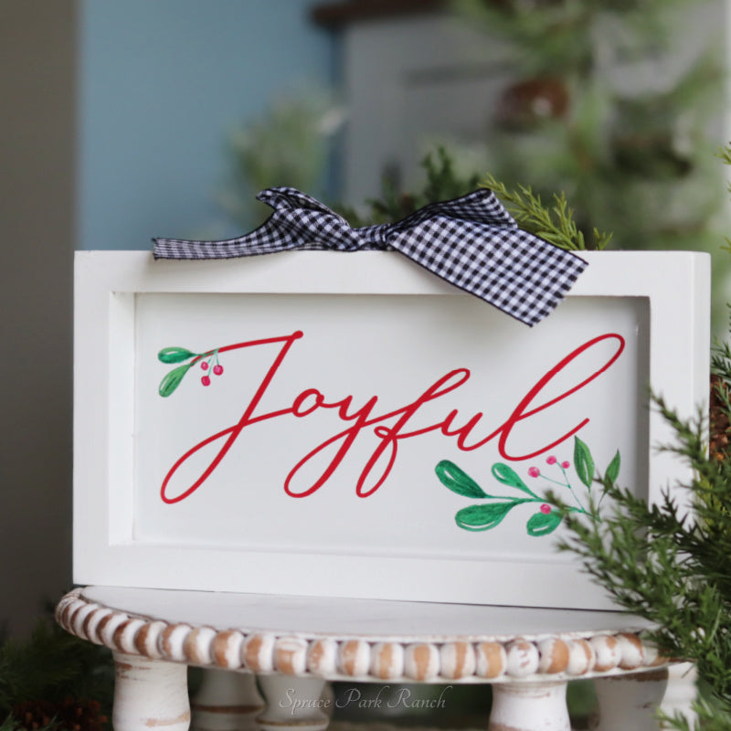 Metal and Wood Christmas Tabletop Sign