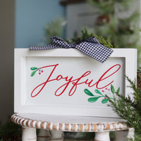 Metal and Wood Christmas Tabletop Sign