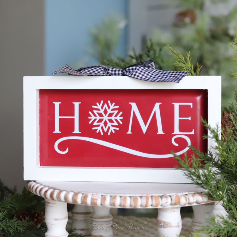 Metal and Wood Christmas Tabletop Sign