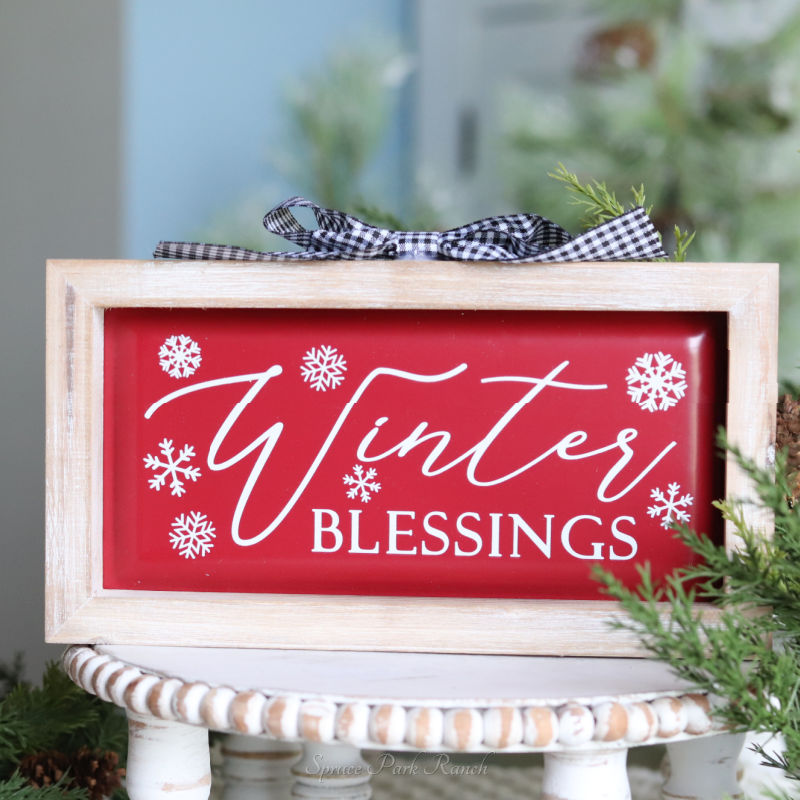 Metal and Wood Christmas Tabletop Sign