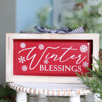 Metal and Wood Christmas Tabletop Sign