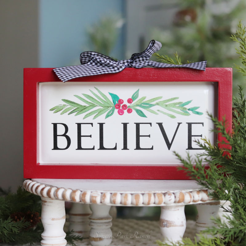 Metal and Wood Christmas Tabletop Sign