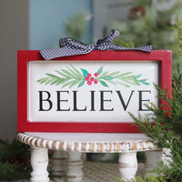 Metal and Wood Christmas Tabletop Sign
